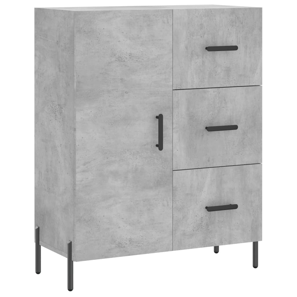 Buffet gris béton 69,5x34x90 cm bois d'ingénierie