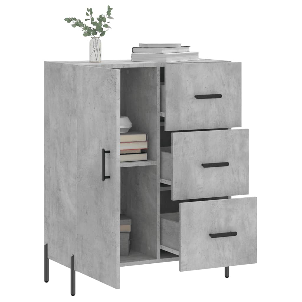 Credenza grigio cemento 69,5x34x90 cm in multistrato