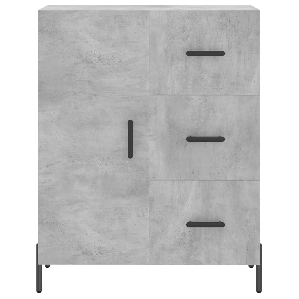 Buffet gris béton 69,5x34x90 cm bois d'ingénierie