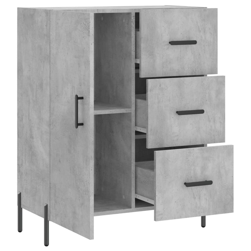 Credenza grigio cemento 69,5x34x90 cm in multistrato