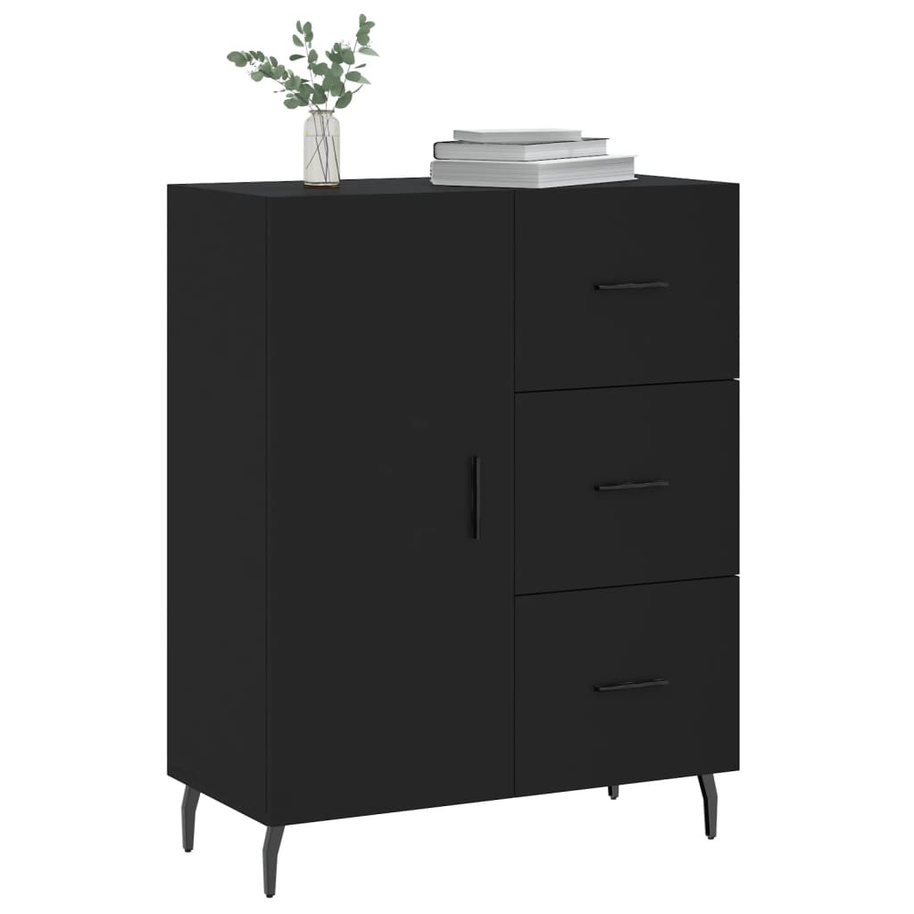 Black buffet 69.5x34x90 cm Engineering wood