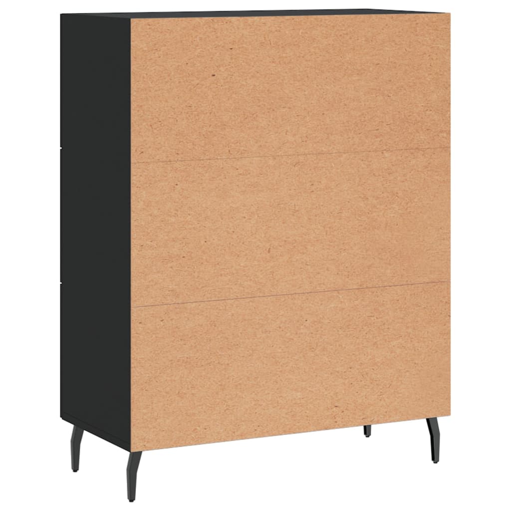 Credenza nera 69,5x34x90 cm in derivati ​​del legno