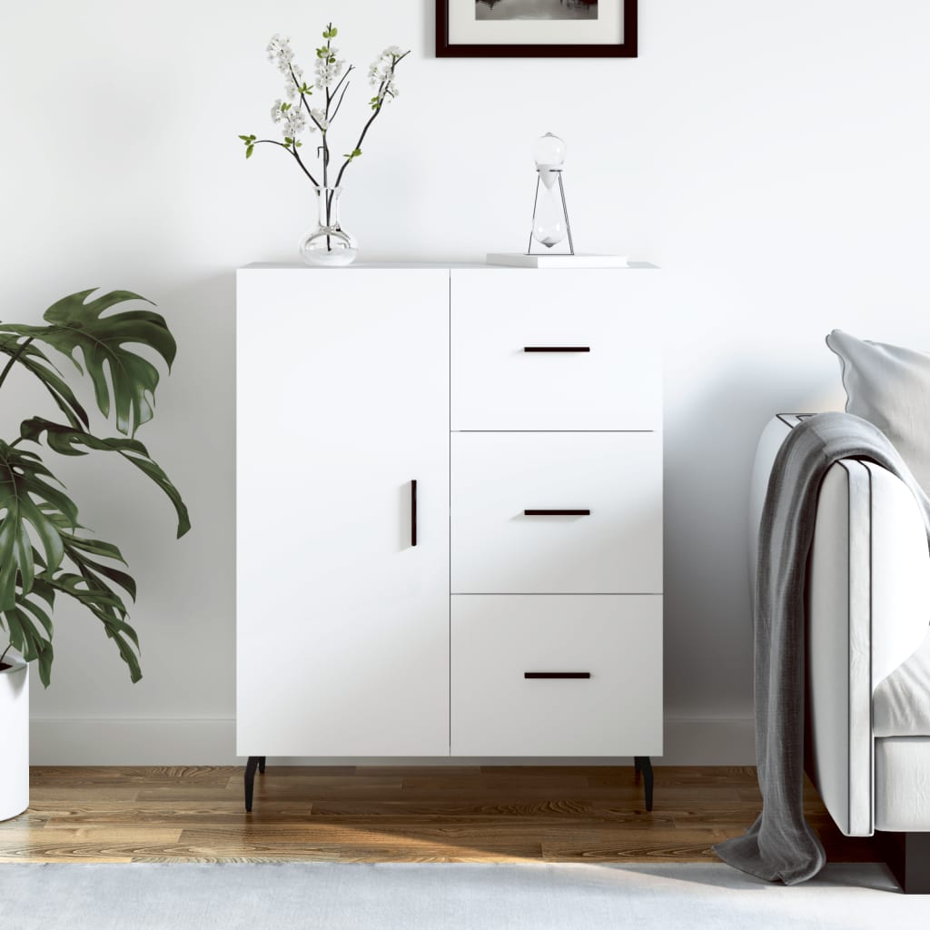 Credenza Bianco lucido 69,5x34x90 cm MDF