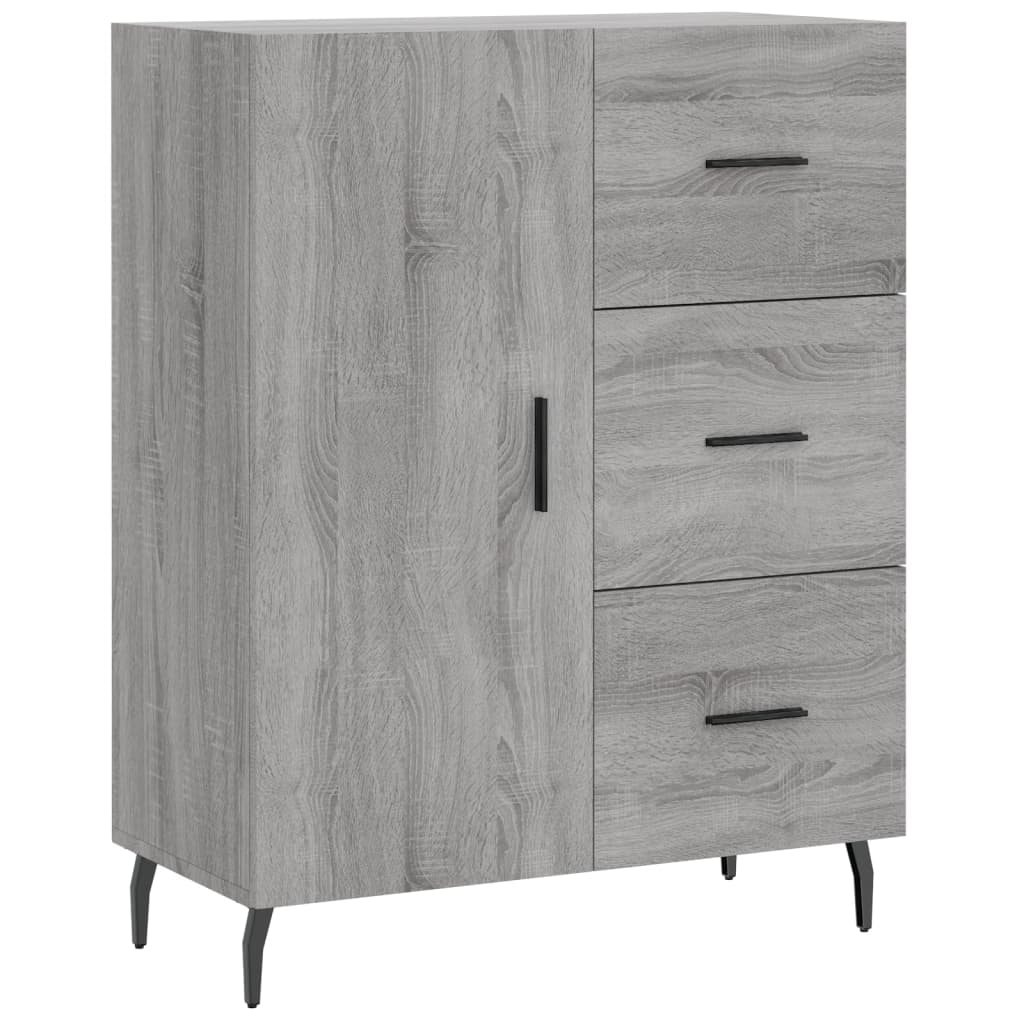 Credenza Sonoma grigia 69,5x34x90 cm in derivati ​​del legno