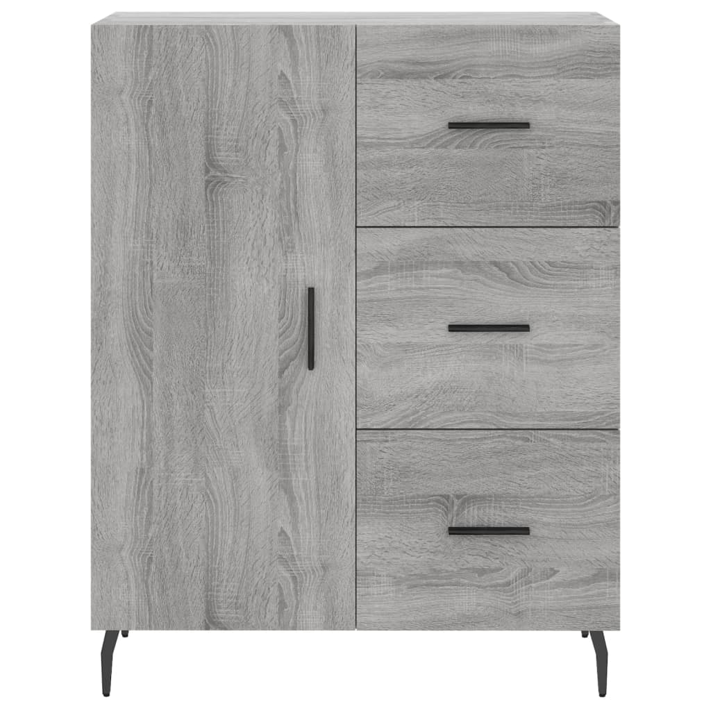 Credenza Sonoma grigia 69,5x34x90 cm in derivati ​​del legno