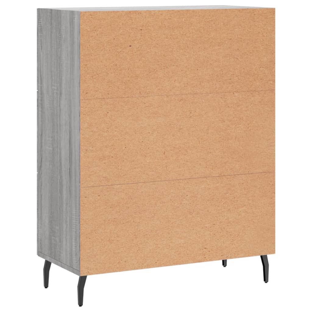 Credenza Sonoma grigia 69,5x34x90 cm in derivati ​​del legno