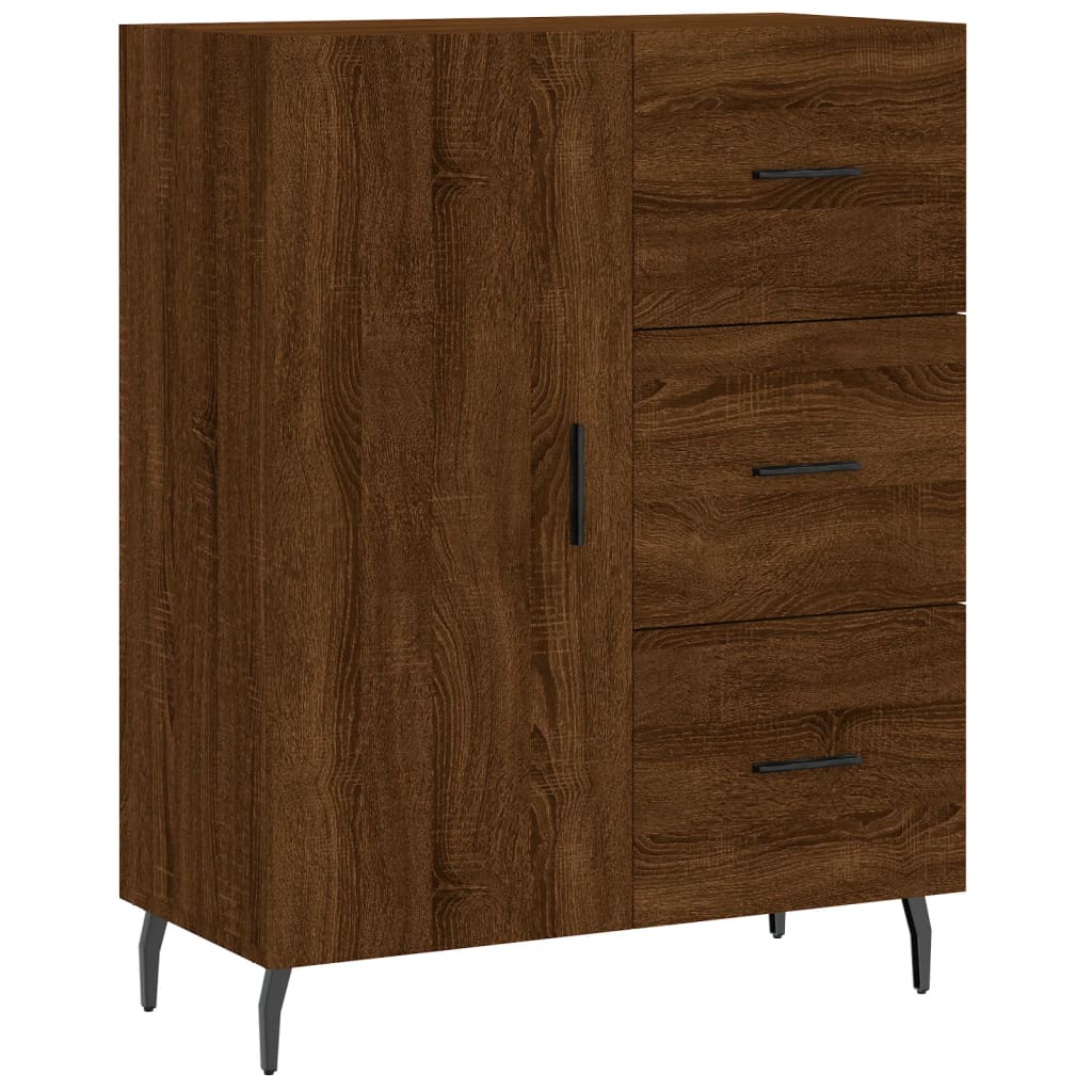 Credenza in rovere marrone 69,5x34x90 cm in multistrato