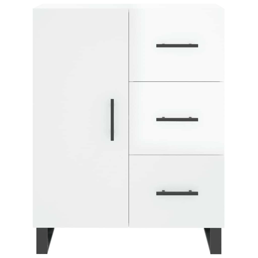 Shiny white buffet 69.5x34x90 cm Engineering wood