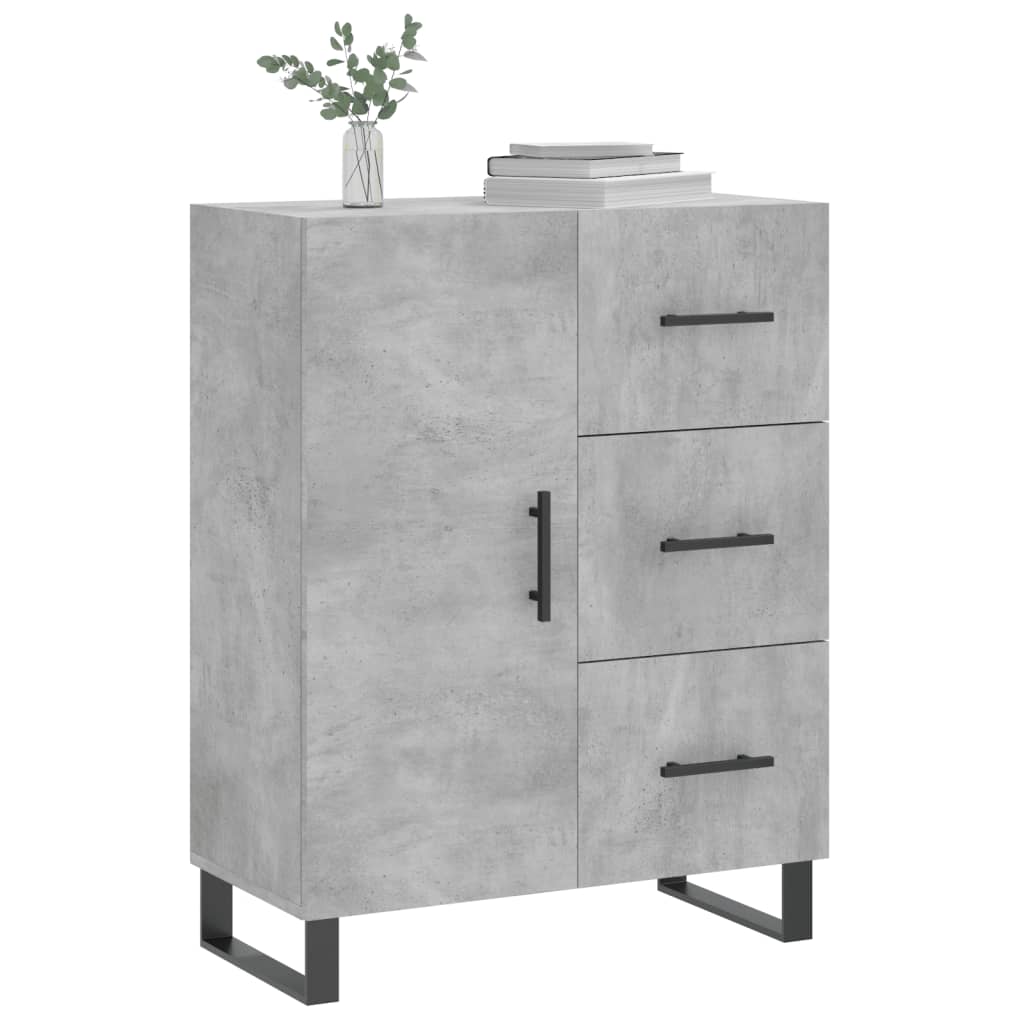 Credenza grigio cemento 69,5x34x90 cm in multistrato