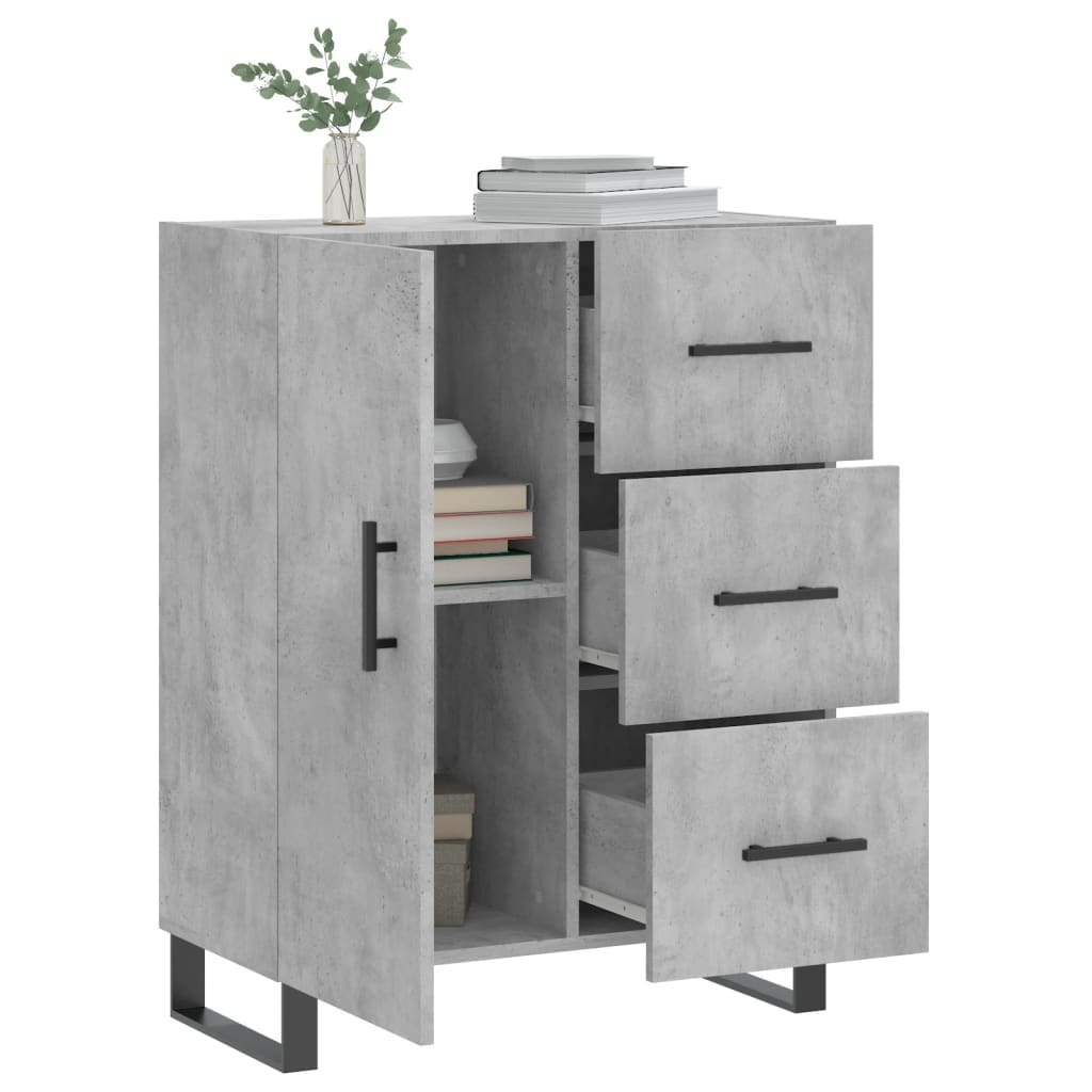 Credenza grigio cemento 69,5x34x90 cm in multistrato