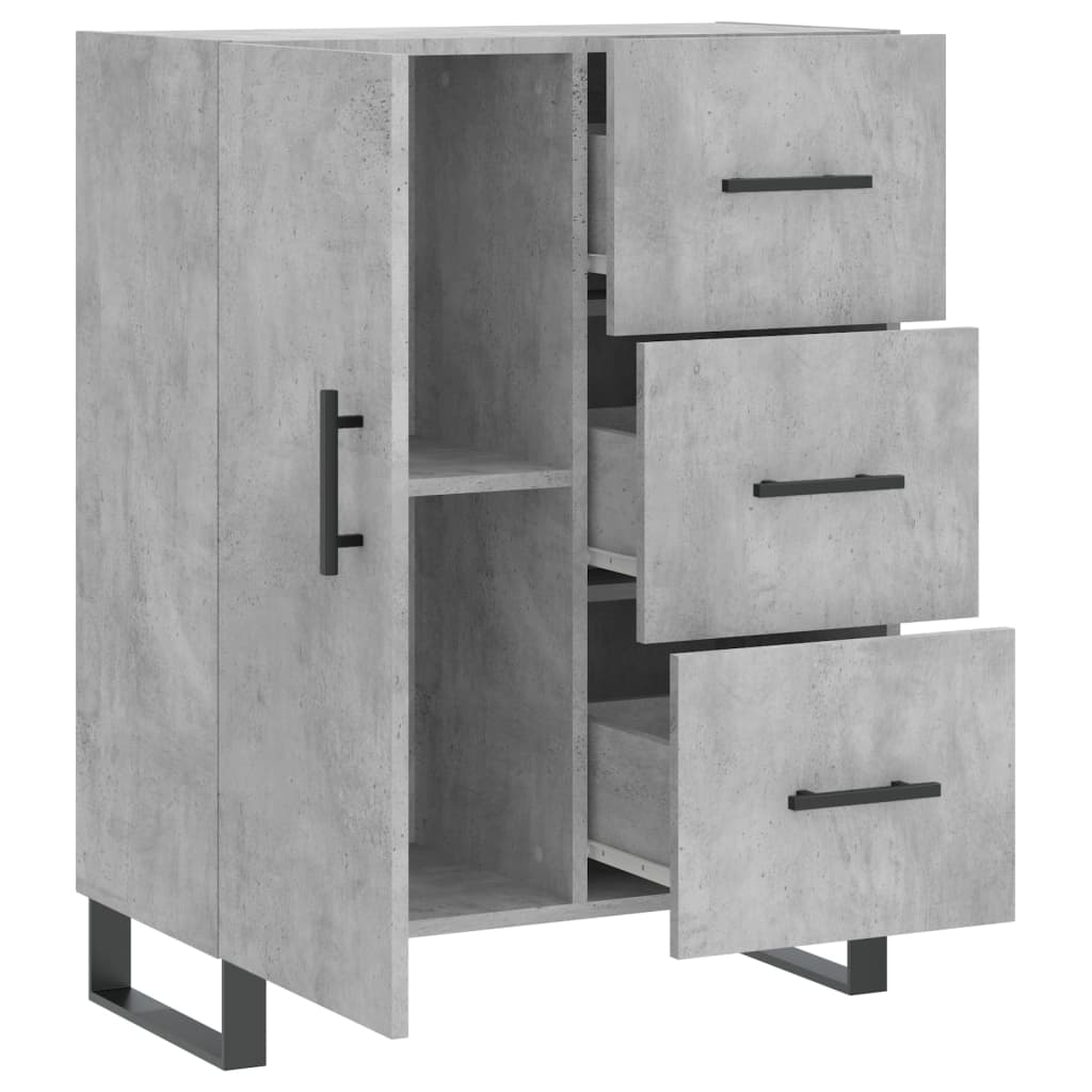 Credenza grigio cemento 69,5x34x90 cm in multistrato