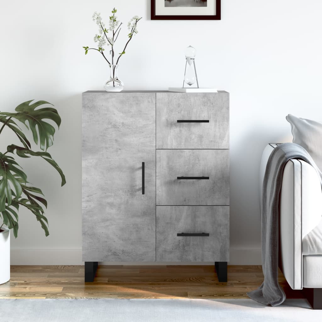 Credenza grigio cemento 69,5x34x90 cm in multistrato