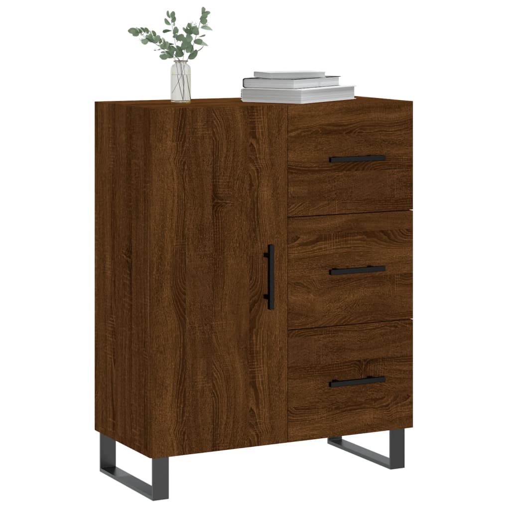 Buffet chêne marron 69,5x34x90 cm bois d'ingénierie