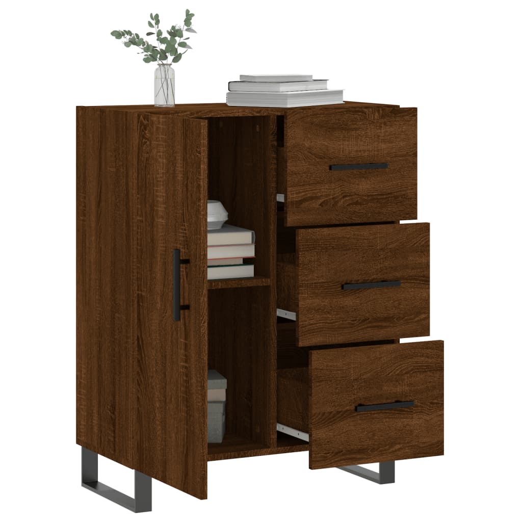 Buffet chêne marron 69,5x34x90 cm bois d'ingénierie