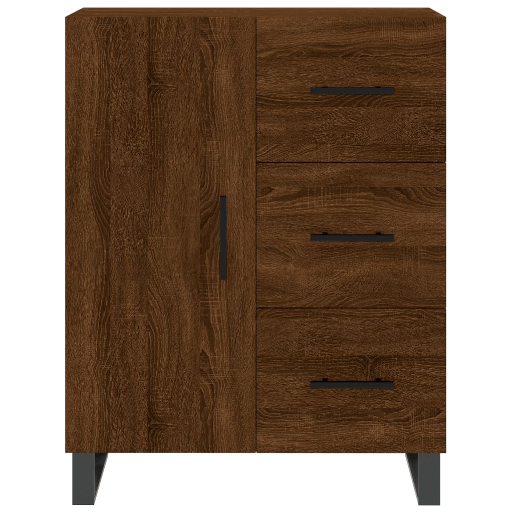 Buffet chêne marron 69,5x34x90 cm bois d'ingénierie