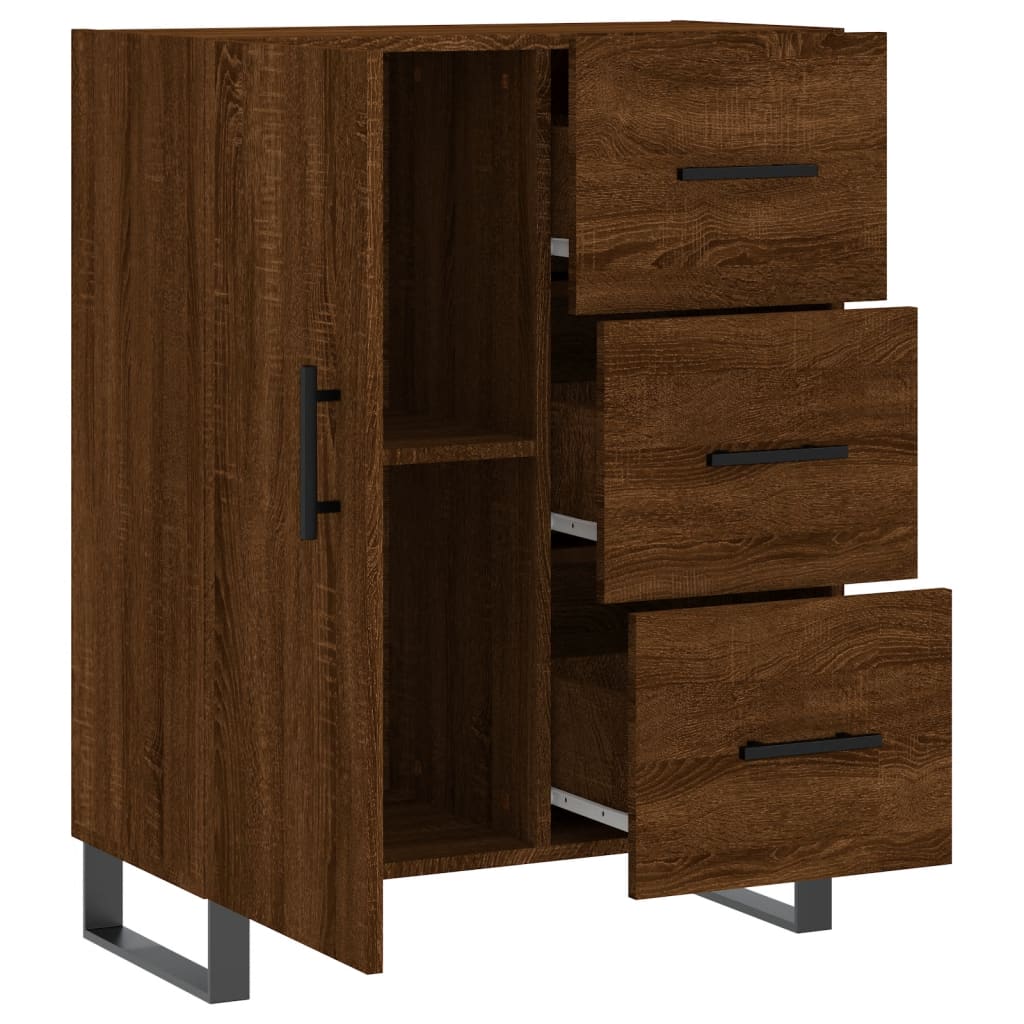 Buffet chêne marron 69,5x34x90 cm bois d'ingénierie