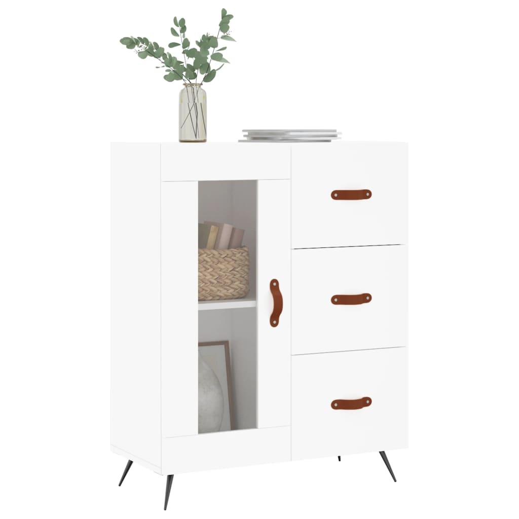 Buffet blanc 69,5x34x90 cm bois d'ingénierie