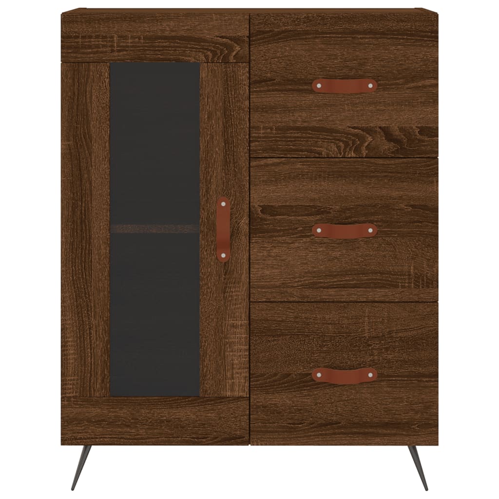 Buffet chêne marron 69,5x34x90 cm bois d'ingénierie