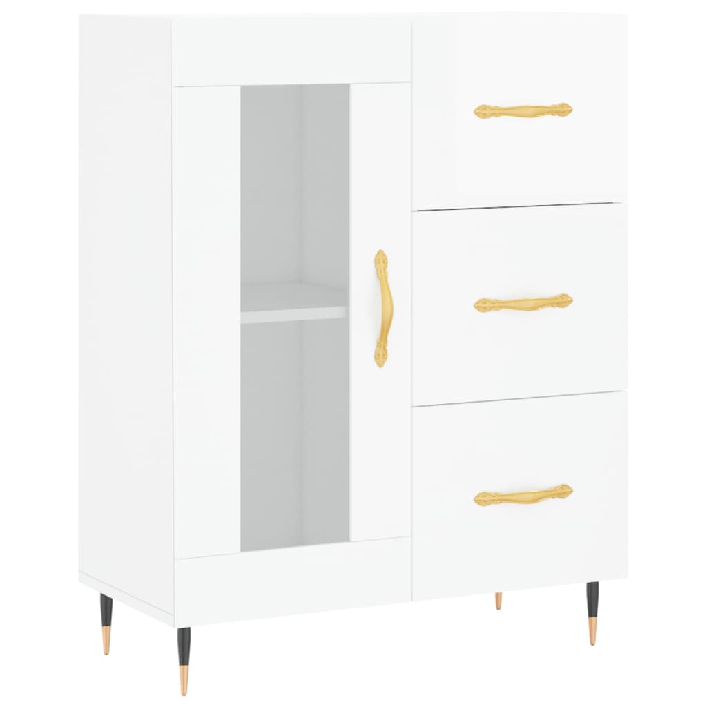 Credenza Bianco lucido 69,5x34x90 cm MDF