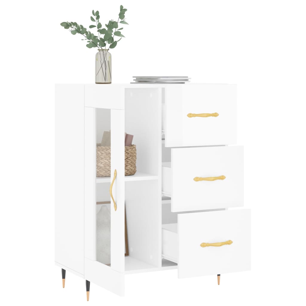 Credenza Bianco lucido 69,5x34x90 cm MDF