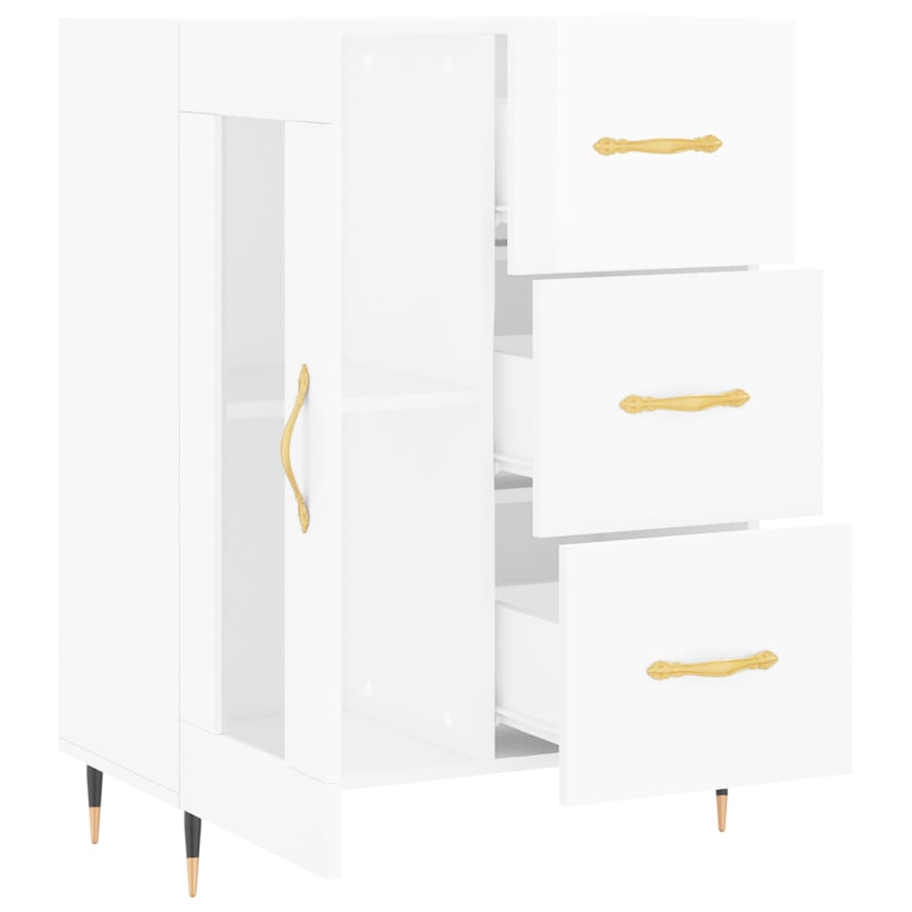 Credenza Bianco lucido 69,5x34x90 cm MDF