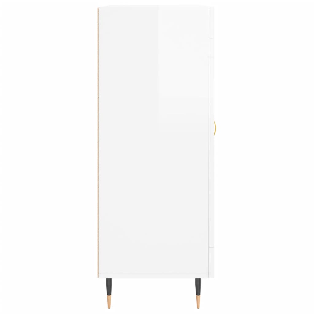 Credenza Bianco lucido 69,5x34x90 cm MDF