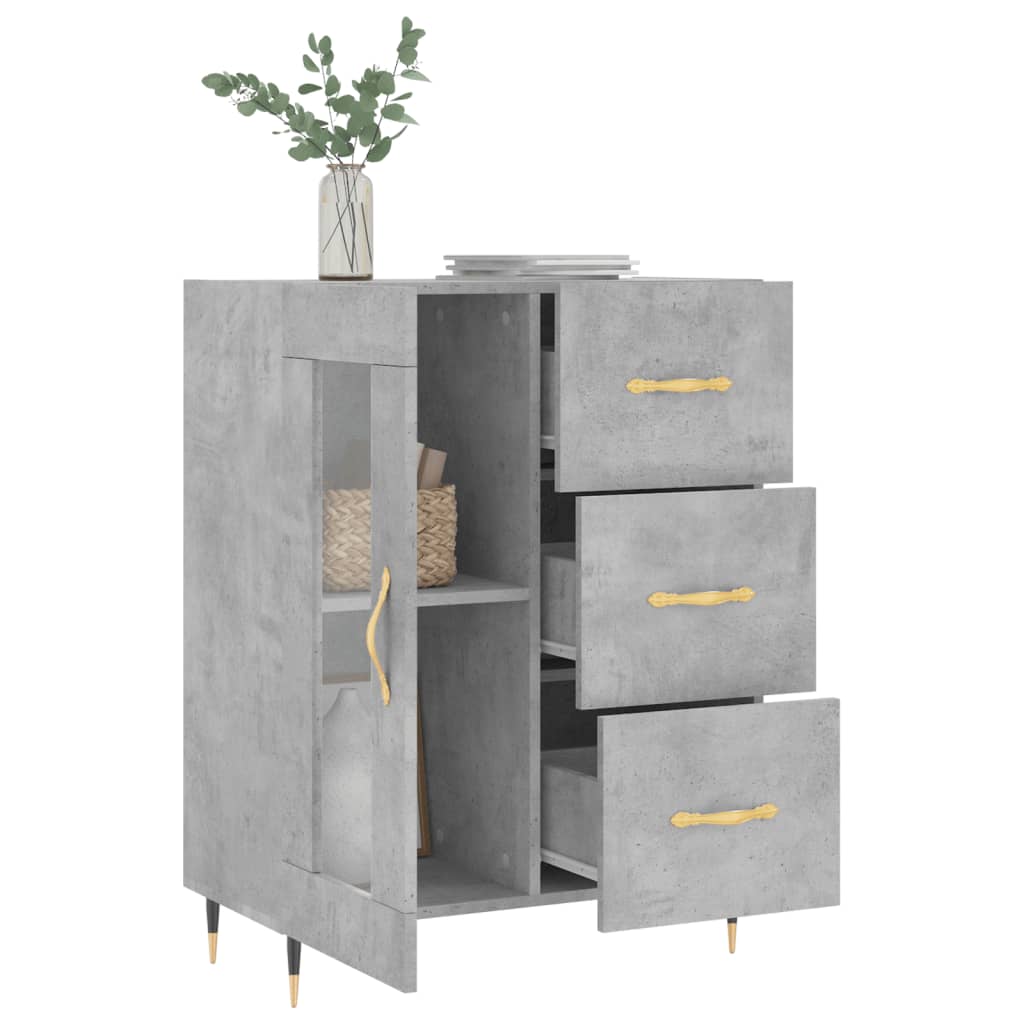 Credenza grigio cemento 69,5x34x90 cm in multistrato