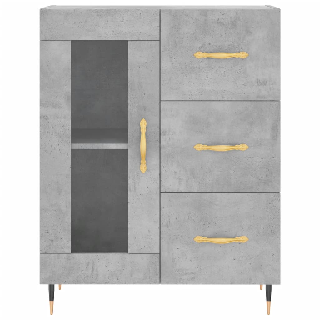 Credenza grigio cemento 69,5x34x90 cm in multistrato