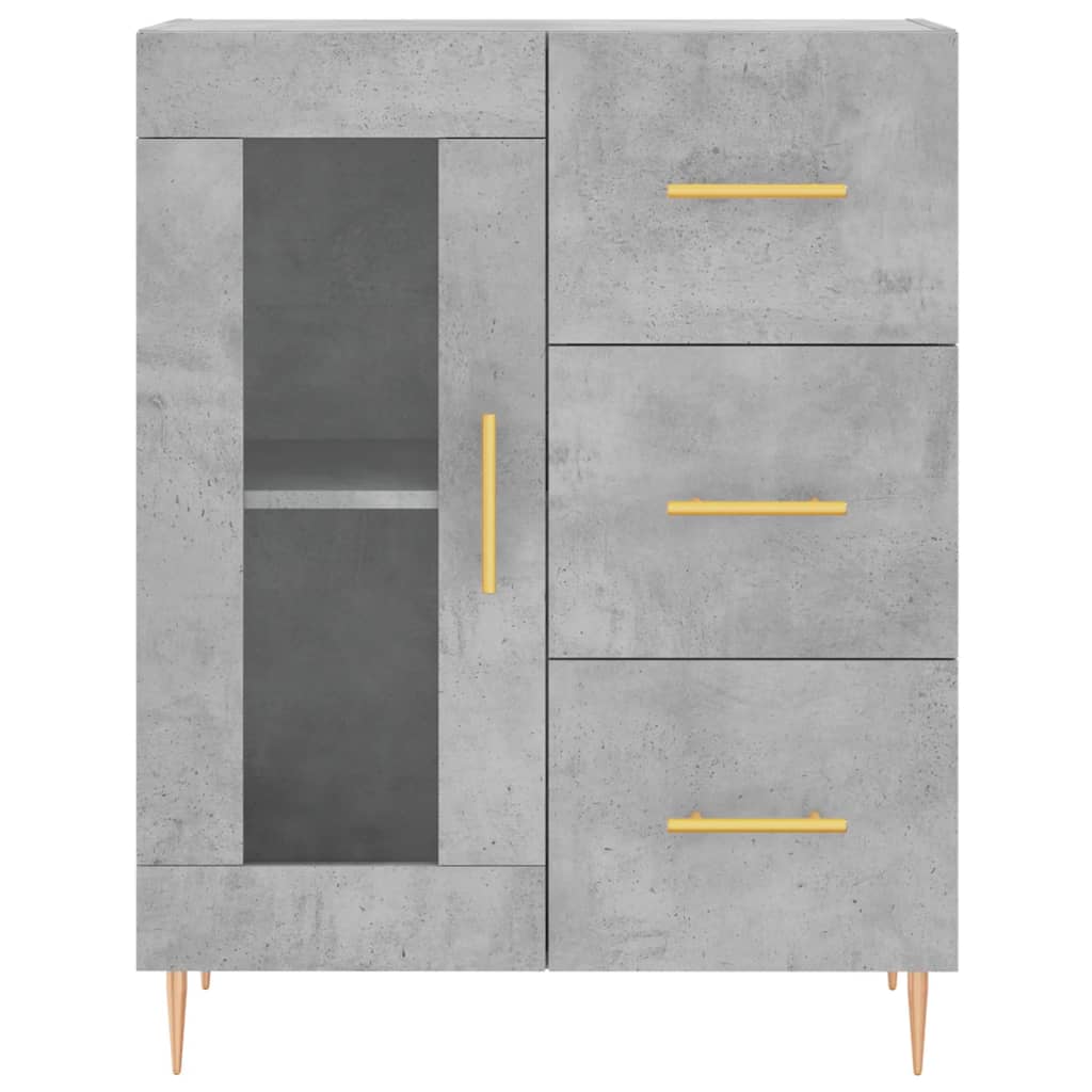 Credenza grigio cemento 69,5x34x90 cm in multistrato