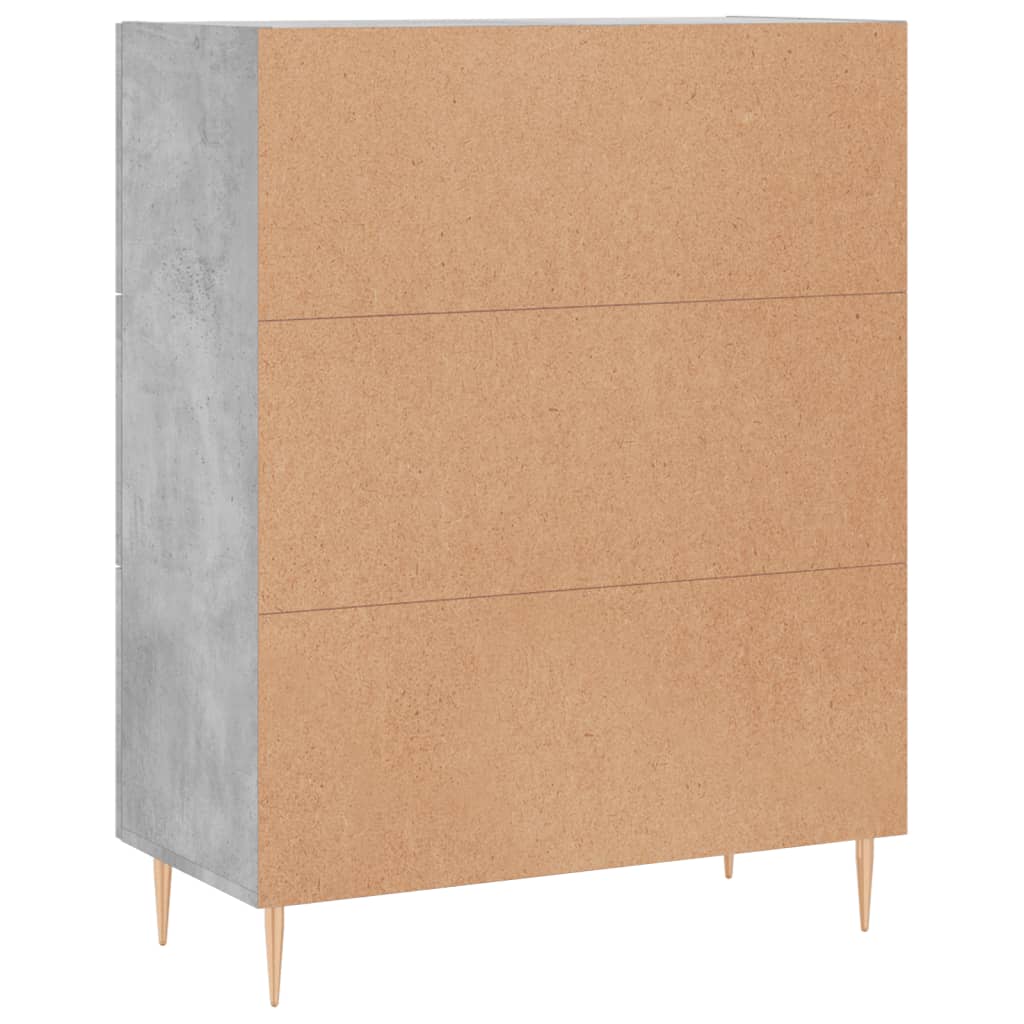 Credenza grigio cemento 69,5x34x90 cm in multistrato