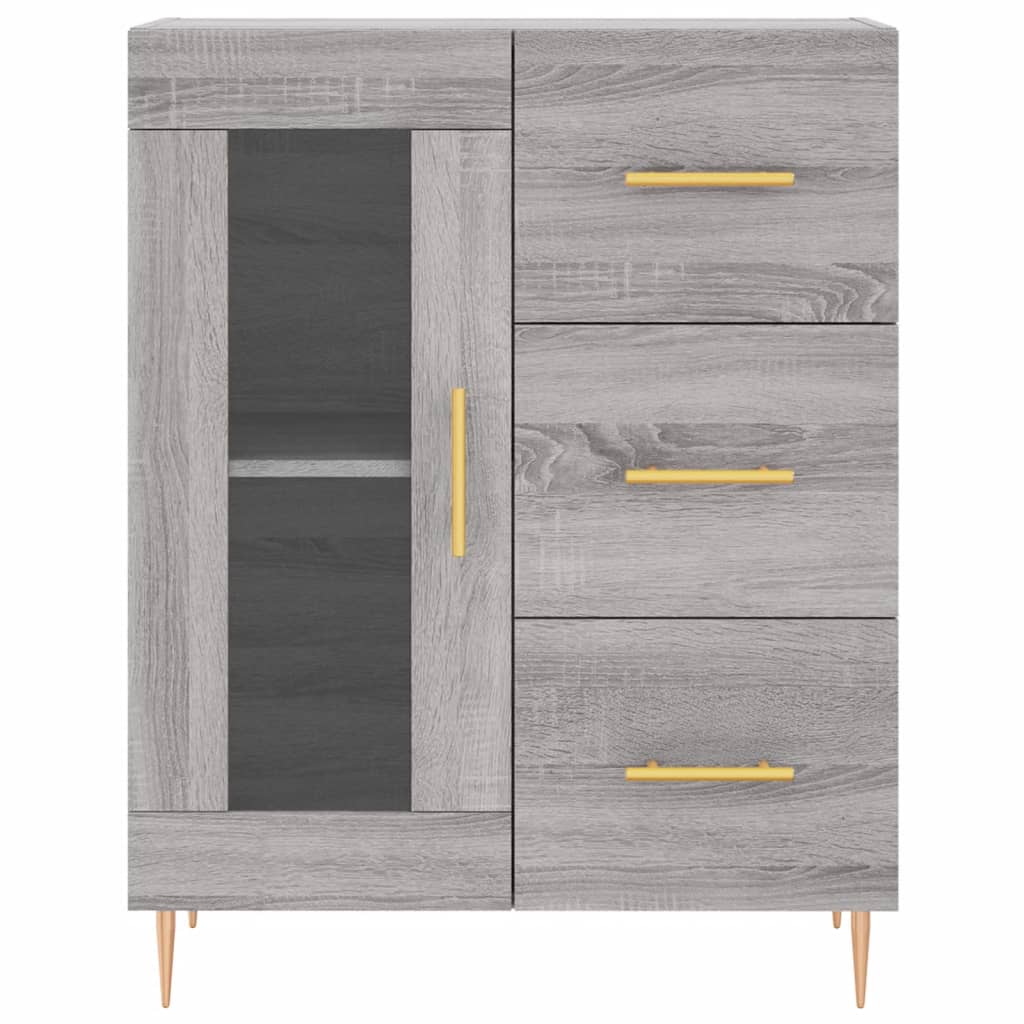 Credenza Sonoma grigia 69,5x34x90 cm in derivati ​​del legno