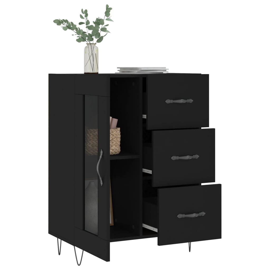 Black buffet 69.5x34x90 cm Engineering wood