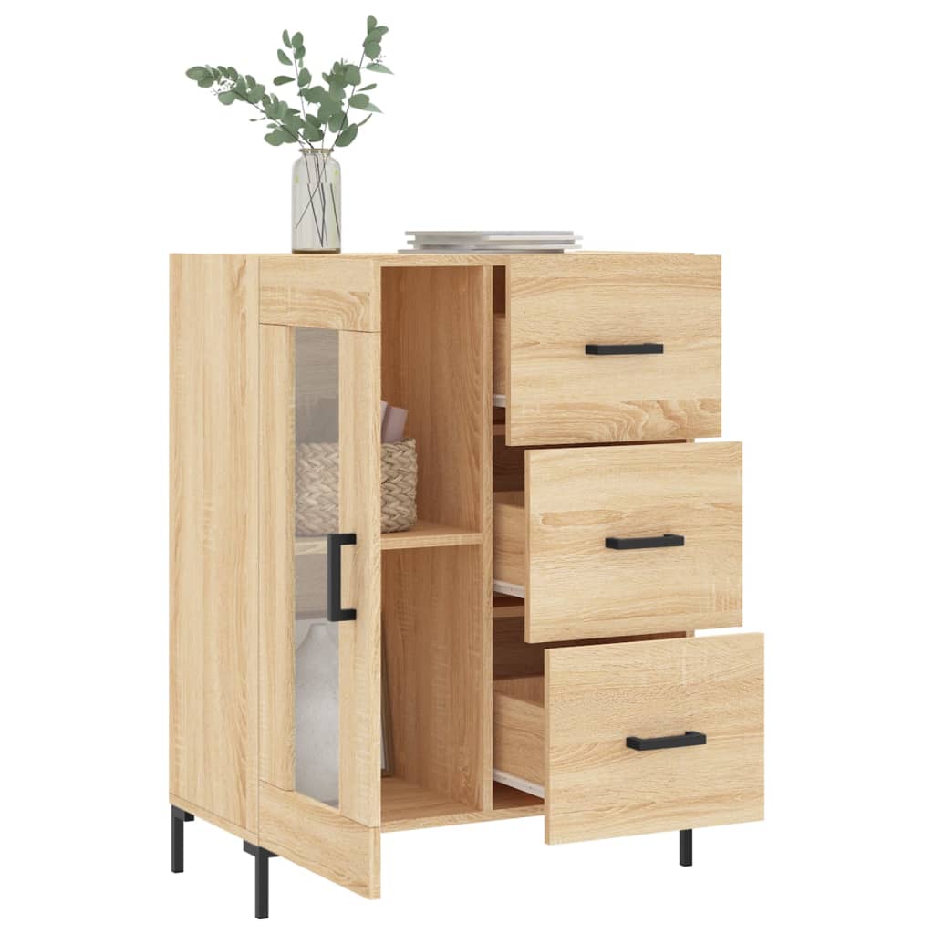 Buffet chêne sonoma 69,5x34x90 cm bois d'ingénierie