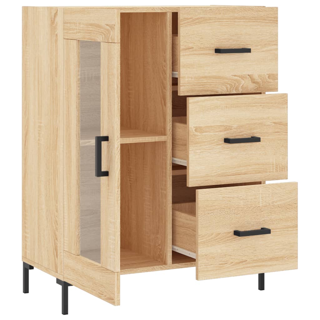 Buffet chêne sonoma 69,5x34x90 cm bois d'ingénierie