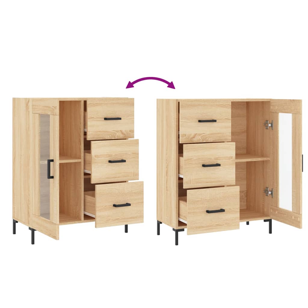 Buffet chêne sonoma 69,5x34x90 cm bois d'ingénierie