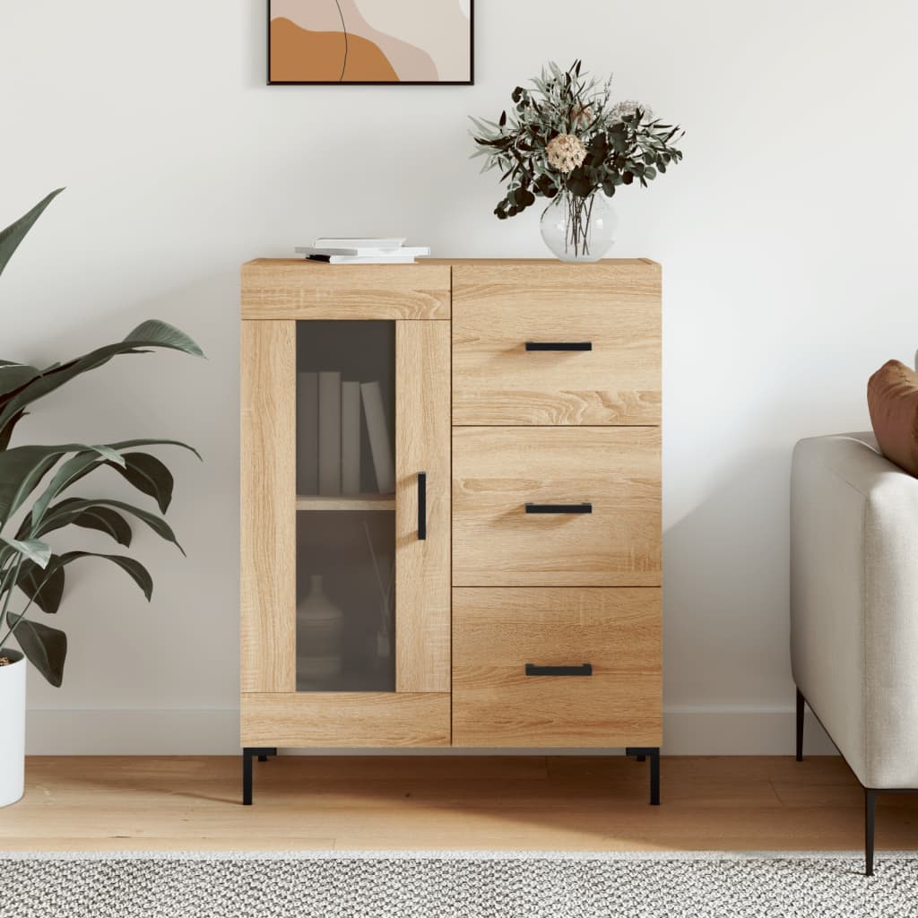 Credenza in rovere Sonoma 69,5x34x90 cm in multistrato