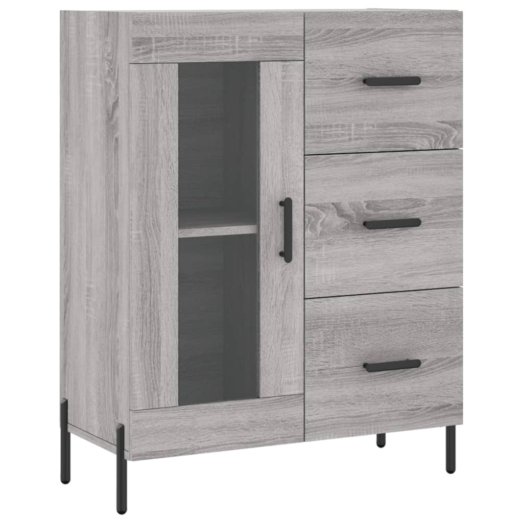 Credenza Sonoma grigia 69,5x34x90 cm in derivati ​​del legno