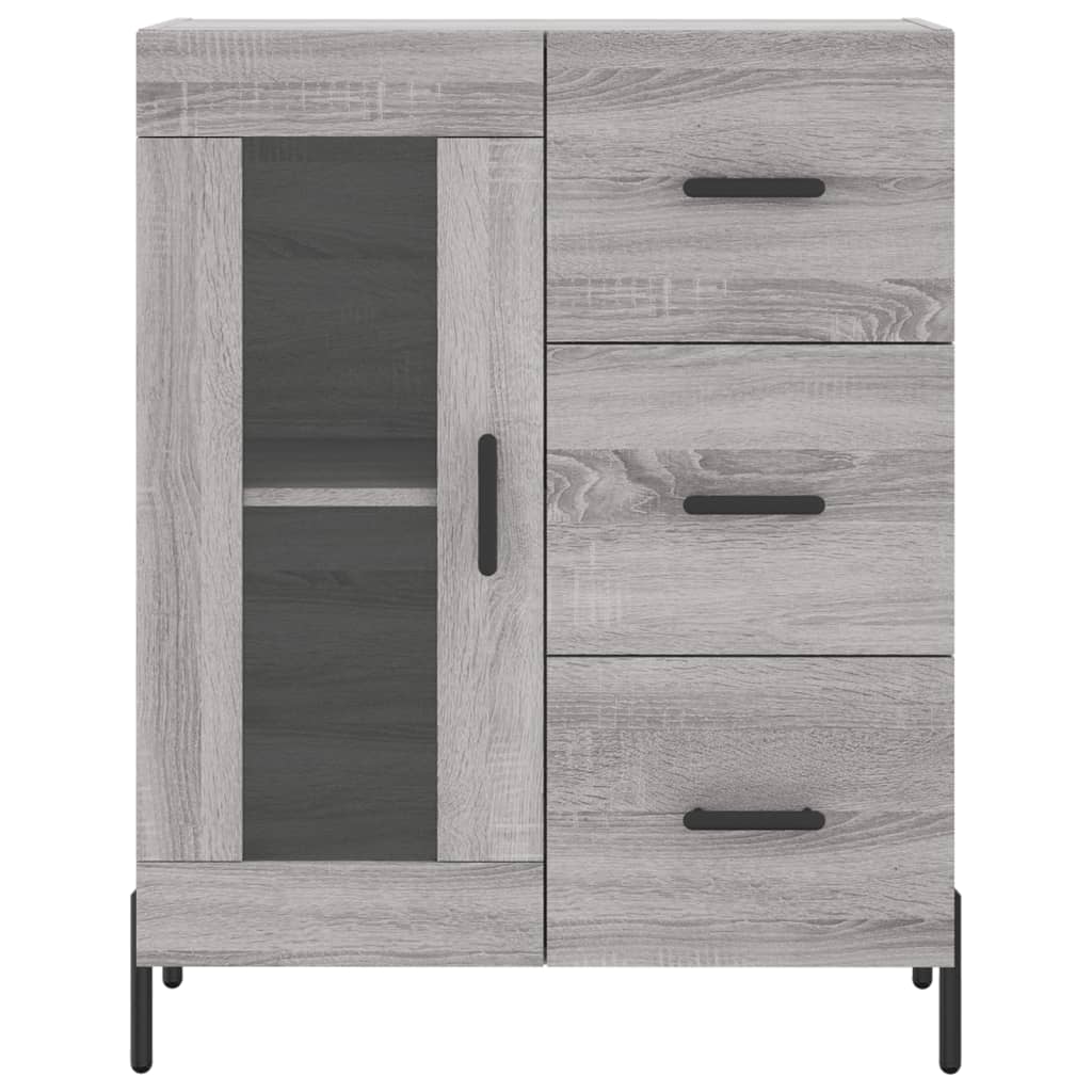 Credenza Sonoma grigia 69,5x34x90 cm in derivati ​​del legno