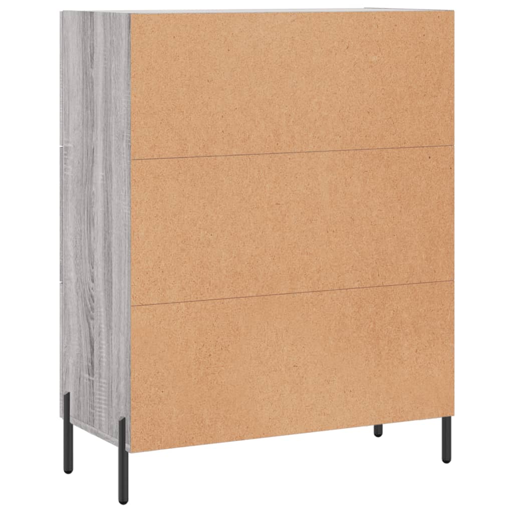 Credenza Sonoma grigia 69,5x34x90 cm in derivati ​​del legno