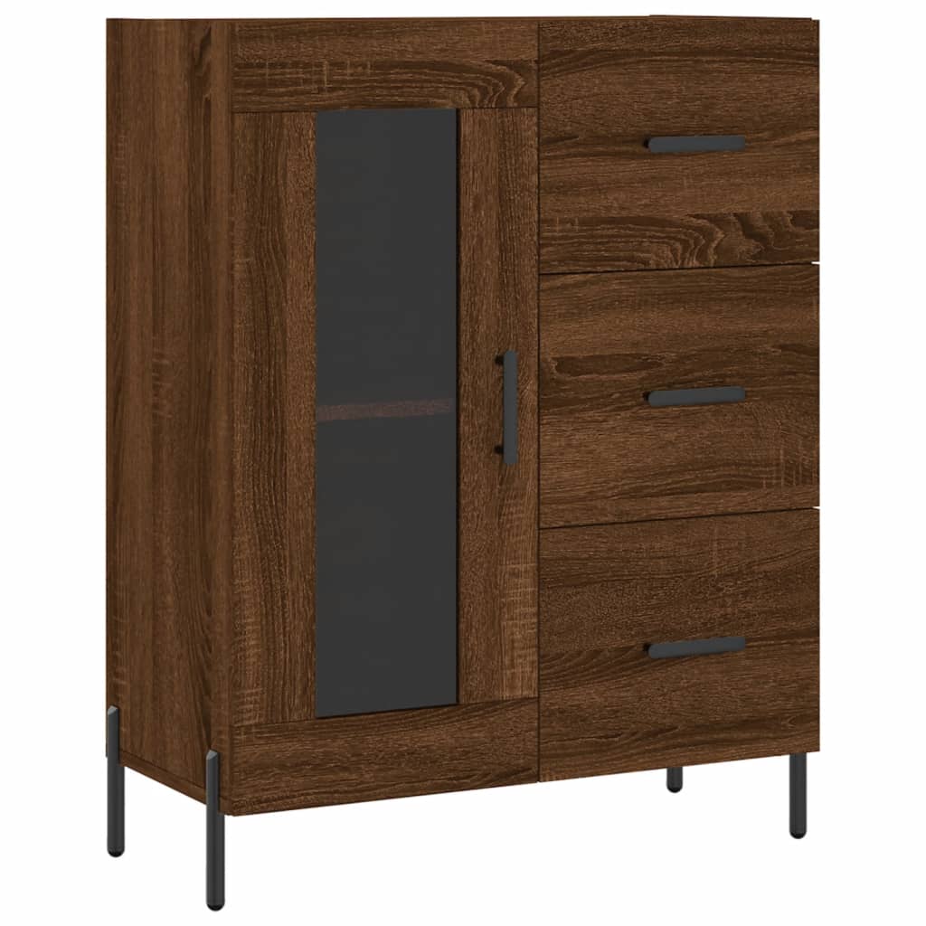 Buffet chêne marron 69,5x34x90 cm bois d'ingénierie