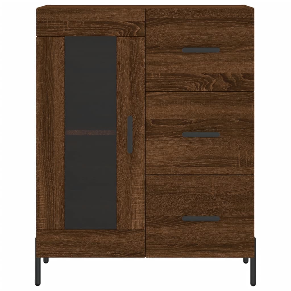 Buffet chêne marron 69,5x34x90 cm bois d'ingénierie