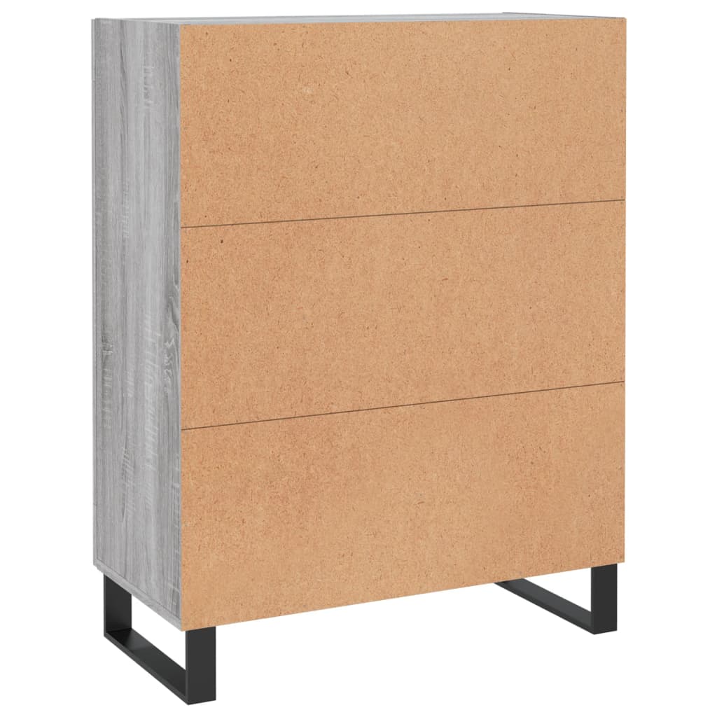 Credenza Sonoma grigia 69,5x34x90 cm in derivati ​​del legno