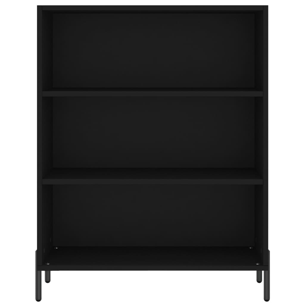 Black shelving cabinet 69.5x32.5x90 cm Engineering wood