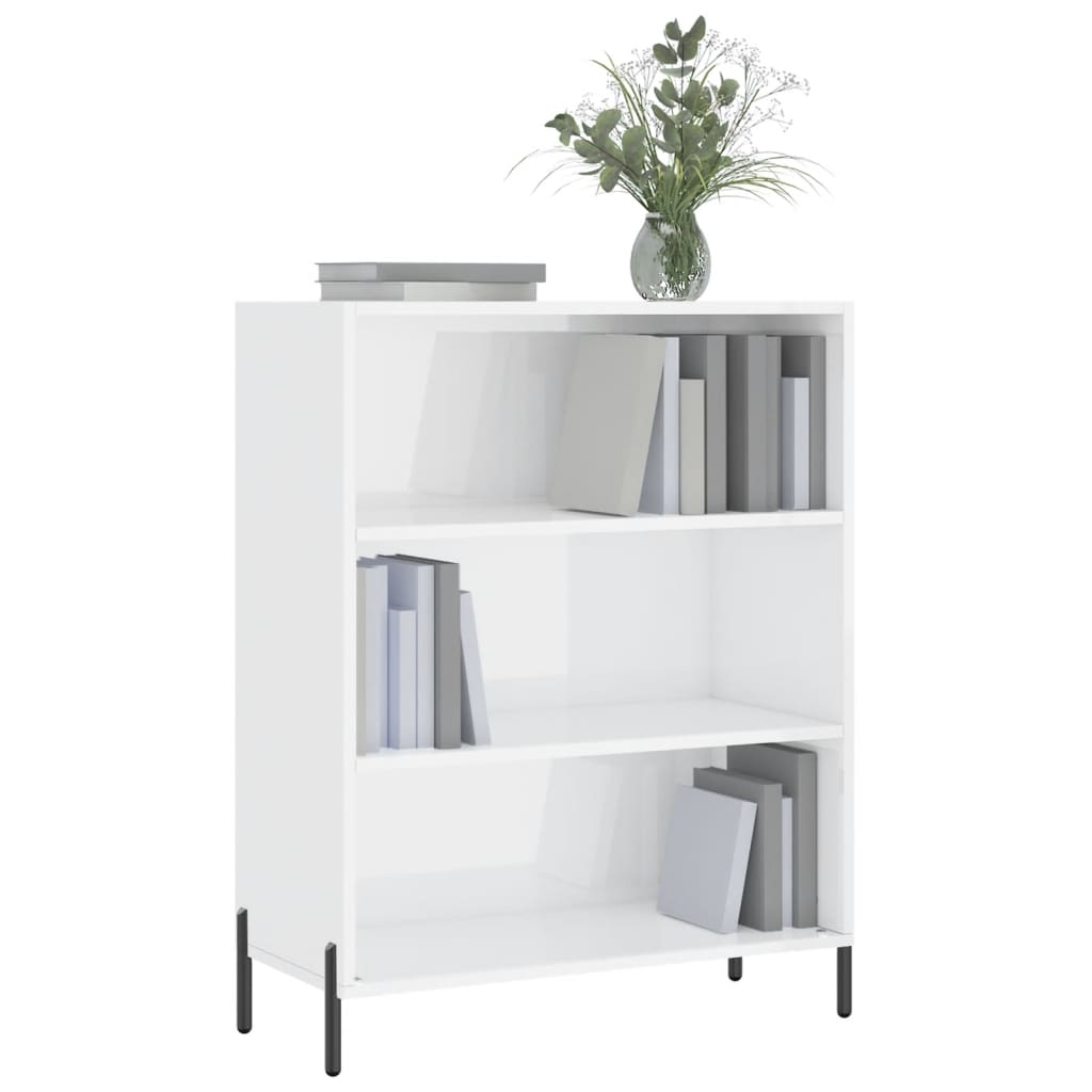 Shiny white shelving cabinet 69.5x32.5x90 cm