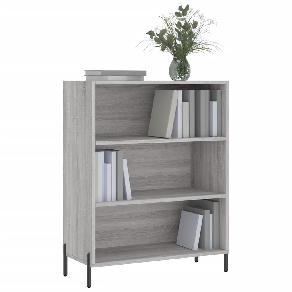 Mobile con scaffale Sonoma grigio 69,5x32,5x90 cm in derivati ​​del legno