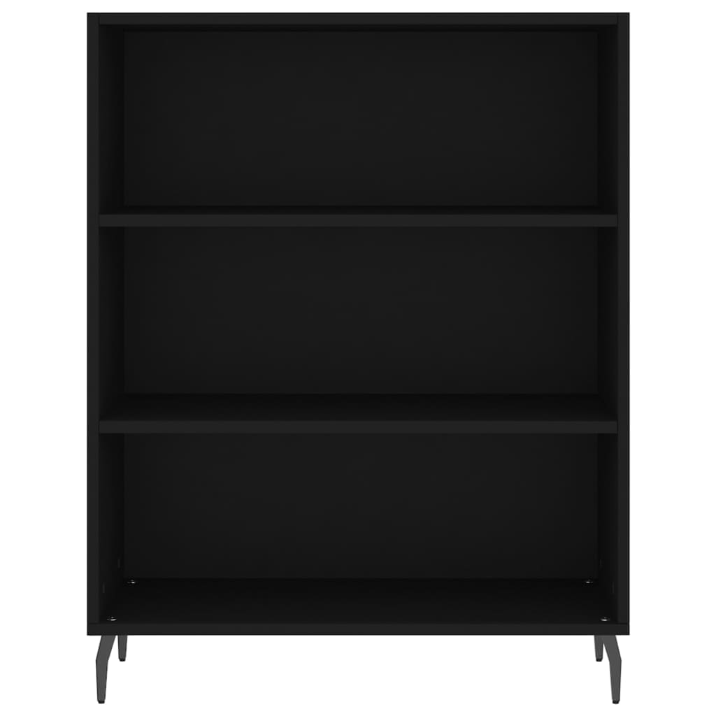 Black shelving cabinet 69.5x32.5x90 cm Engineering wood