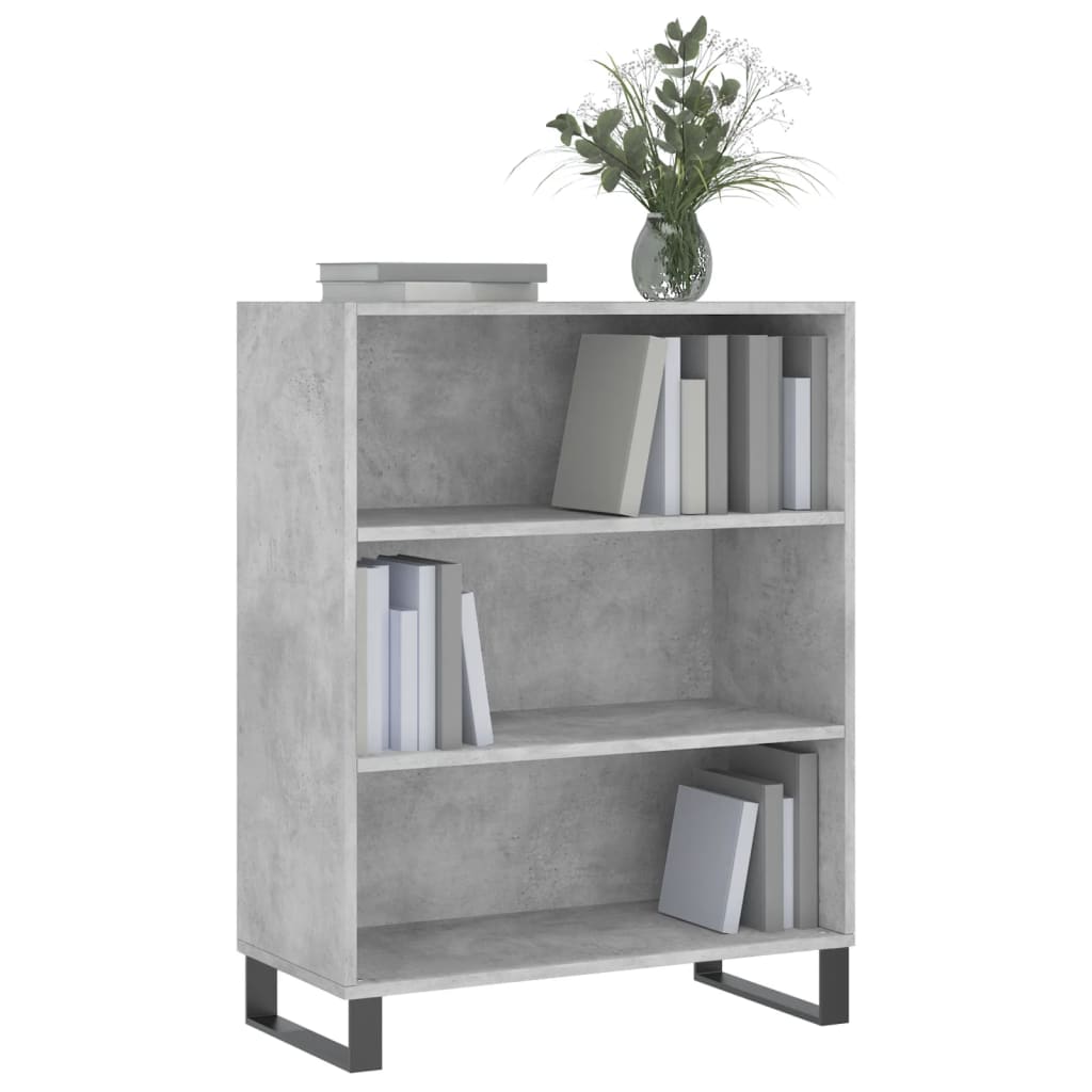 Mobile con scaffale grigio cemento 69,5x32,5x90 cm in derivati ​​del legno