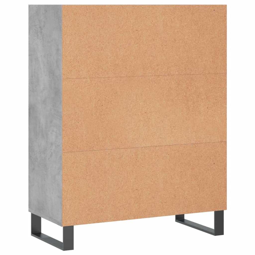 Mobile con scaffale grigio cemento 69,5x32,5x90 cm in derivati ​​del legno