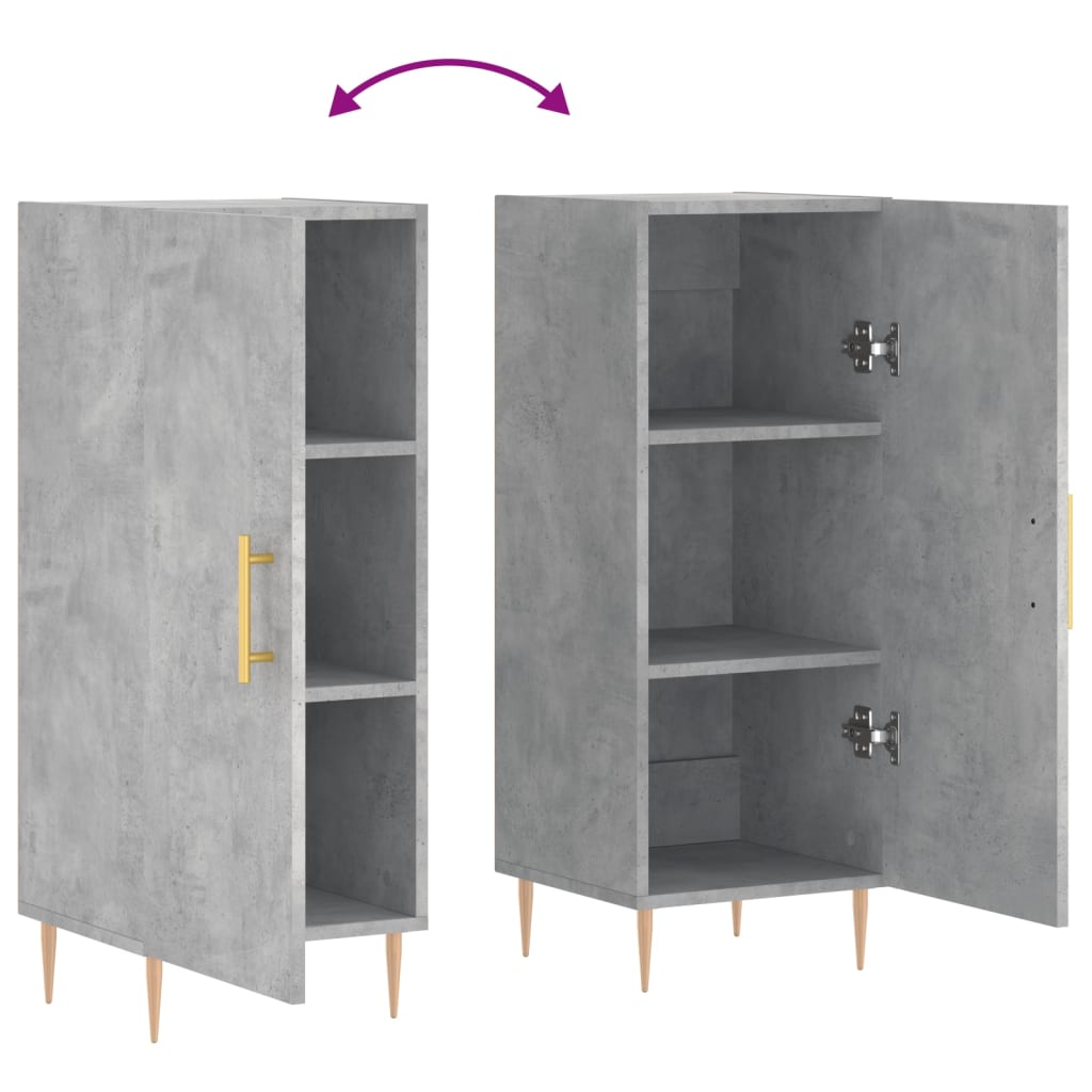 Credenza Grigio cemento 34,5x34x90 cm MDF