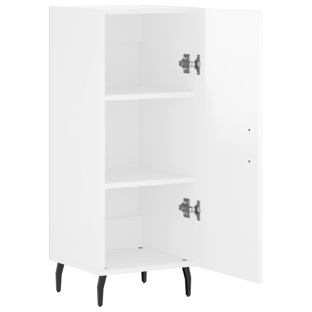 Buffet Blanc brillant 34,5x34x90 cm Bois d'ingénierie